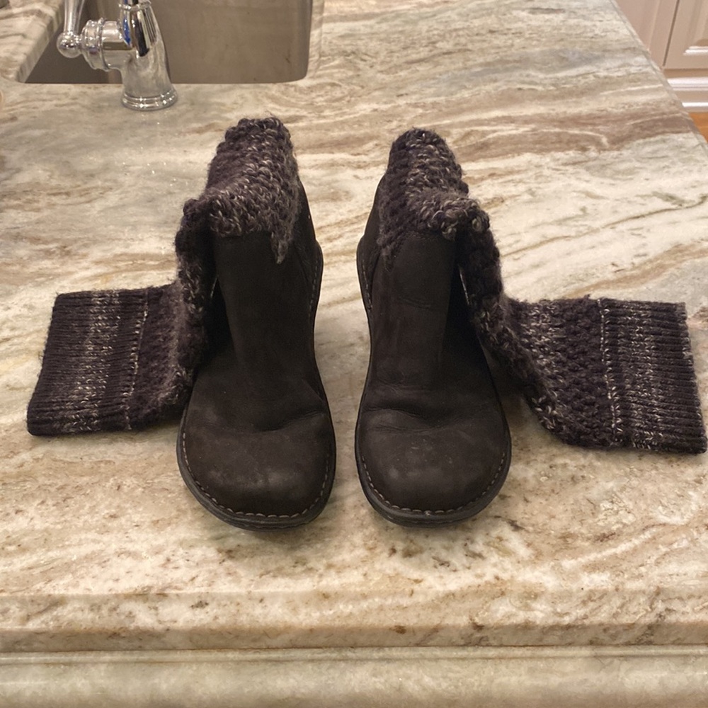 Ugg sweater wedge boots with leather foot - Picture 5 of 7